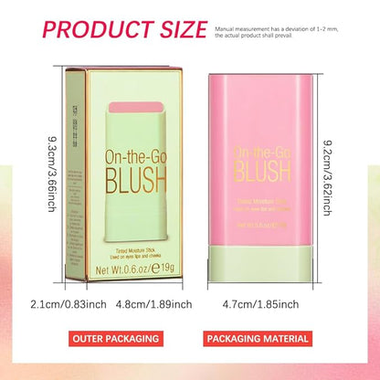 Soft Creamy Blush Stick,On-the-Go Blush,2-in-1 Cheek and Lip