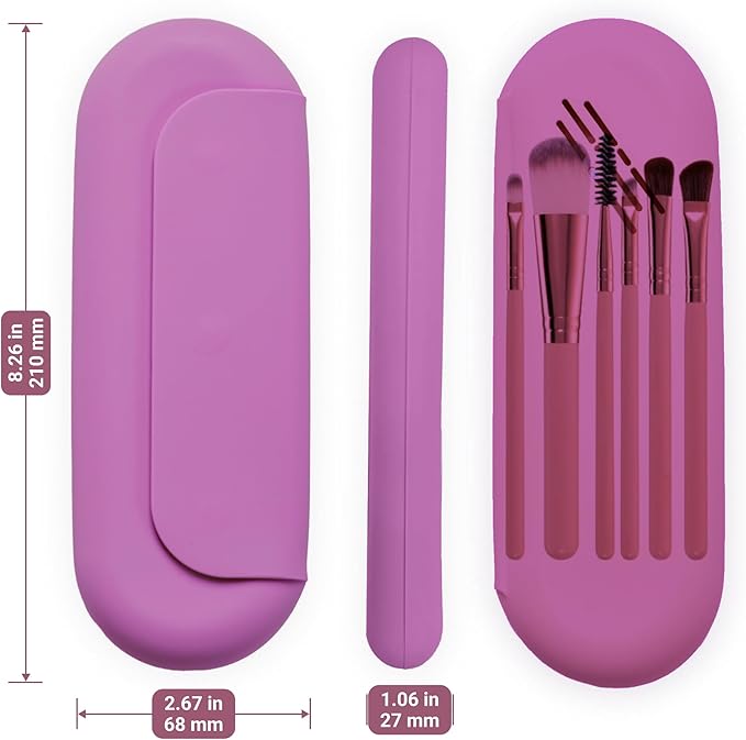 Silicone makeup brush holder, travel