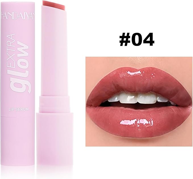 3 Pcs/Set Plumping Lip Gloss Stick, Glass Shine Lipstick Super Moisturizing Lip Color Hydrating Glossy Tinted Balm, Plumps/ Nourishes Lips, Non-Sticky High Shine Smooth Lip Color Balm (Color 04 05 08)