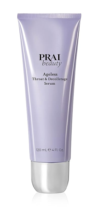 PRAI Beauty Ageless Throat & Decolletage Serum for Instantly Ageless Neck | Neck Firming and Tightening Serum | Anti-Aging Serum that Shields Skin from Damage and Improves Skin Tone + Colour | 4 Oz