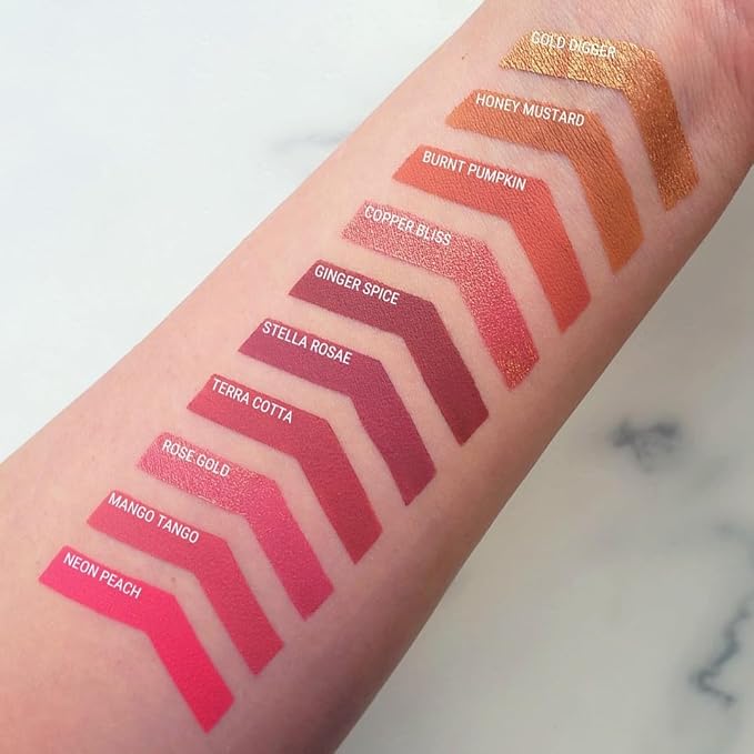 Aromi Copper Metallic Liquid Lipstick | Bronze Lip Color with Shimmery Finish, Long-lasting, Waterproof, Vegan, Cruelty-free, Handmade (Copper Bliss)