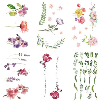 WEETUU 24 Sheets Small Floral Temporary Tattoo for Stickers (T04)