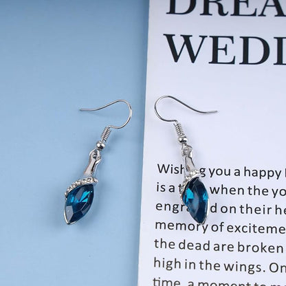 Bohemia Sapphire Drop Earrings Blue Crystal Dangle Hook