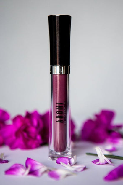 Aromi Black Cherry Matte Liquid Lipstick, Dark Plum Maroon Lip Color, Vegan and Cruelty-free, Long-Lasting and Highly Pigmented Lipstick (Black Cherry)