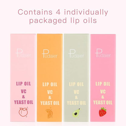 Pudaier Hydrating Lip Oil, Fruit Extract Lip Oil Hydrating