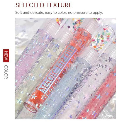 Mirror Water Lip Gloss Moisturizing Waterproof Lip Tint Smooth Long-Lasting Wear Non-Stick Cup Not Fade Beauty Lip Oil Lip Glaze Liquid Shine Glossy for Nourished, Fuller-Looking (05# Purple)