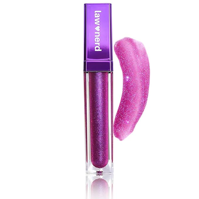 Gerard Cosmetics Emily D Baker X Lighted Lip Gloss - Hearsay | Sheer Purple Lip Gloss w/Iridescent Pearl Finish | Moisturizing Lip Gloss with Light & Mirror | Cruelty Free | Made in the USA