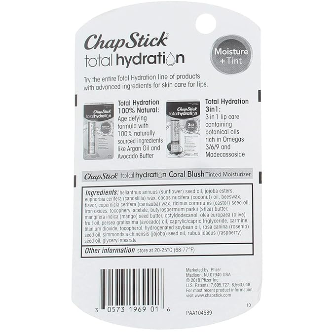 ChapStick Total Hydration Coral Blush 0.12 oz