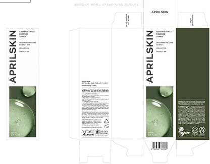 APRILSKIN Artemisia Korean Rice Toner | 100% Korean Mugwort | Hydration Boost Facial Toner | Vegan, Cruelty Free, Low pH, | No sulfates and Artificial Fragrance | Korean Skin Care | 6.76 oz