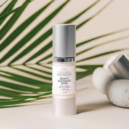 Glimmer Goddess Organic Anti-Aging Serum with Niacinamide Vitamin B3, Tightens Pores, Reduces Wrinkles with 5% Niacinamide: A Miracle for Your Skin, 1 oz