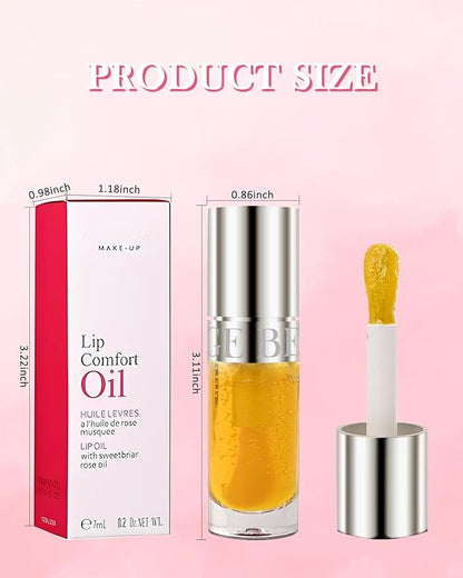 Lip Glow Oil-2Pcs Moisturizing Tinted Lip Gloss,Hydrating Comfort Glow