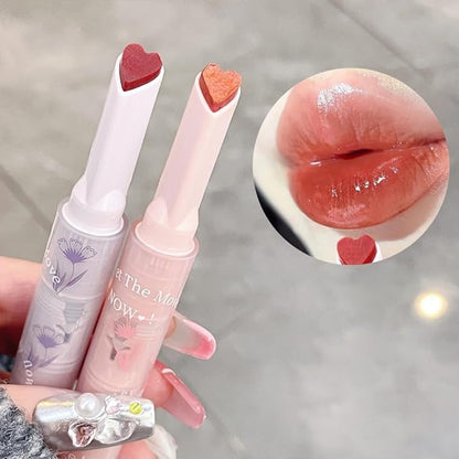 3 Colors Jelly Lipstick,Tinted Lip Gloss Heart Shape Gloss