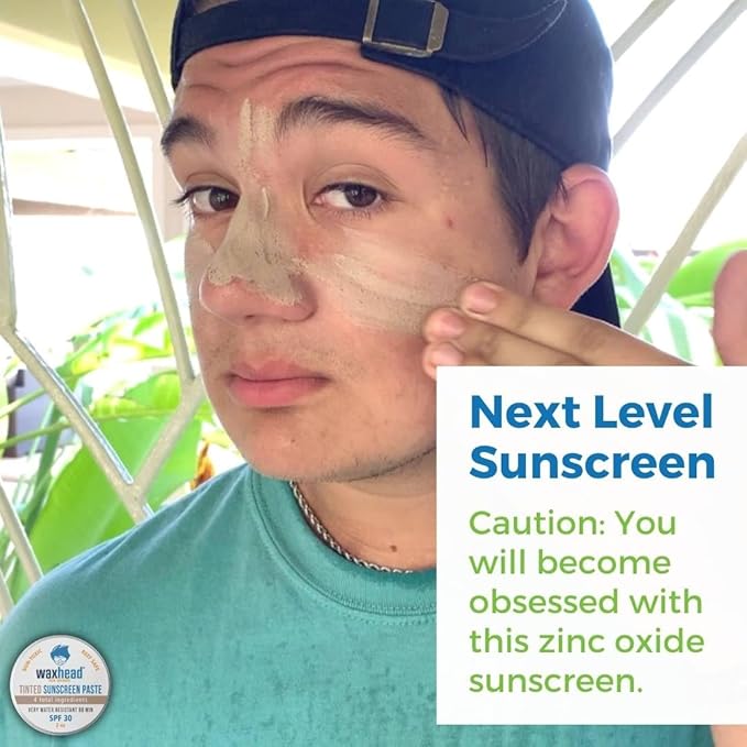 Waxhead Tinted Reef Safe Sunscreen Travel Sunscreen, Kids Sunscreen, Zinc Oxide Sunscreen Sunblock Paste, Tinted Sunscreen for Face, Sunscreen Waterproof, Sun Block, Zinc Sunscreen for Kids, Surf