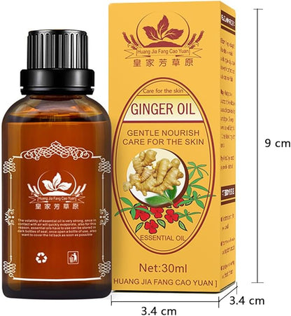 2 PCS Ginger Oil,Ginger Massage Oil for Lymphatic Drainage,Lymphatic Drainage Drops,Natural Ginger Oil for Skin(30ML/Bottle)