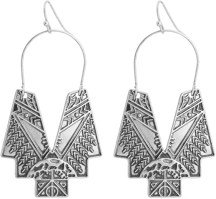 Zealmer Gold Geometric Earrings Statement Vintage