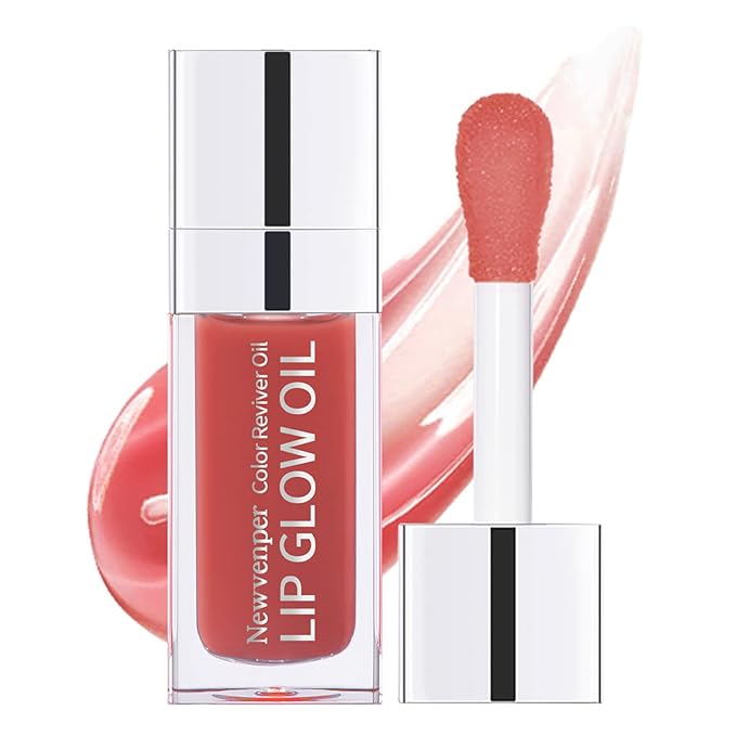 Hydrating Lip Glow Oil Long Lasting Plumping Lip Gloss Transparent Toot Lip Balm Moisturizing Lip Oil Repairing Lip Lines and Prevents Dry Cracked for Lip Care and Dry Lips ROSEWOOD