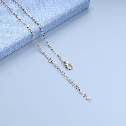 Tiny Rhinestone Pendant Necklace Gold Diamond