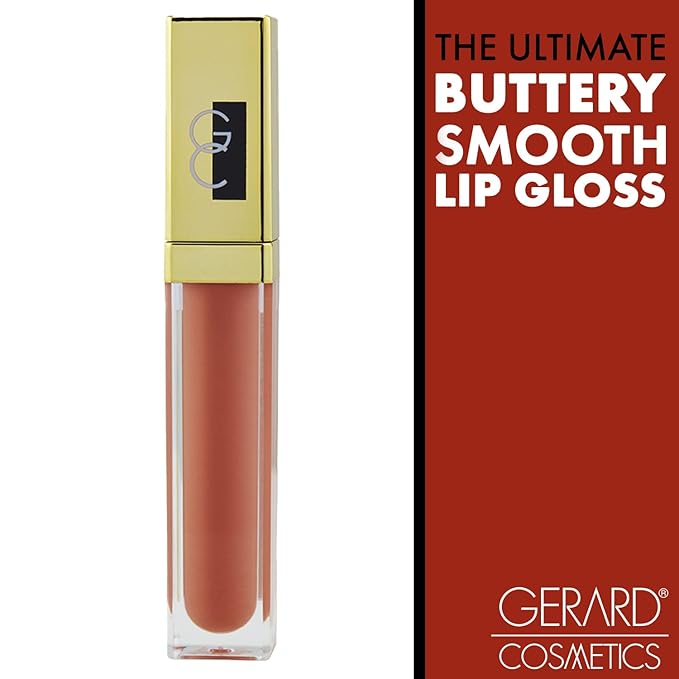 Gerard Cosmetics Color Your Smile Lip Gloss Salmon | Super Pigmented Peach Lip Gloss with LED Light and Mirror | Shiny Finish | Hydrating Liquid Peach Lipstick | Cruelty Free and Made in USA