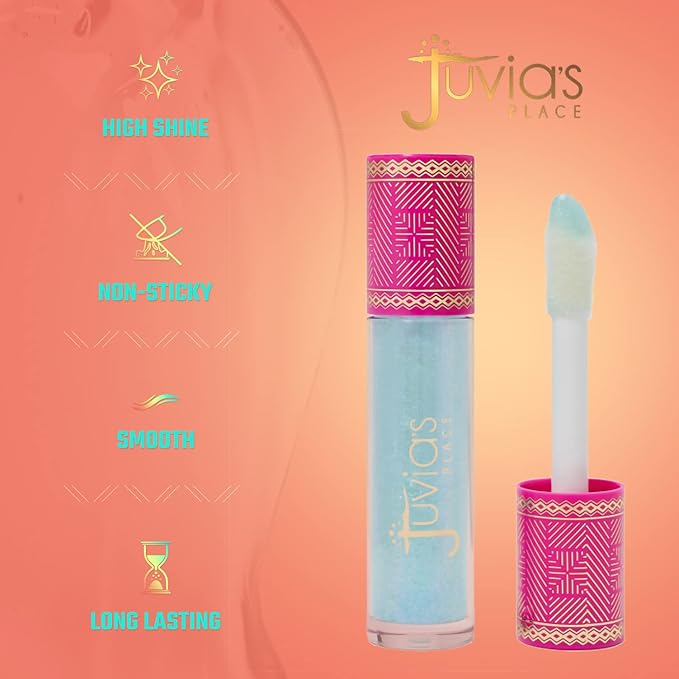 Juvia's Place High Shine - Glides on Creamy and Smooth,16 oz, Lip Gloss Garden of Juvia Flower Girl,Non-Sticky Long Lasting,Iridescent, Clear Gloss Glow,