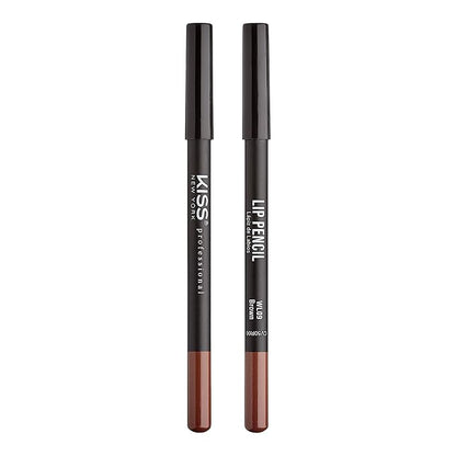 KISS New York Professional Slim Lip Pencil, Creamy Soft Lip Liner, Smooth Long-Lasting Rich Lip Color, Natural Lip Makeup, Water-Resistant Lip Crayon (Brown)