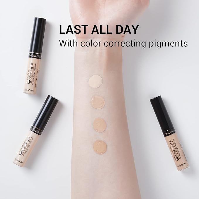 THE SAEM Cover Perfection Tip Concealer, Liquid Multi-Use Light Beige) 0.2 fl.oz