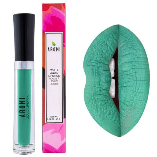 Aromi Jade Green Matte Liquid Lipstick | Green Lip Color, Vegan + Cruelty-free, Long-lasting and Smudge Proof Lipstick, Handmade (Jade Green)