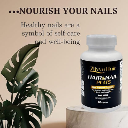 Hair Vitamins for Men - All Natural Vegan Biotin 5000 Mcg Capsules - Hair Supplements for Growth & Thickness - Promote Healthier Hair, Skin, Nails - Hair Growth Supplement Formula