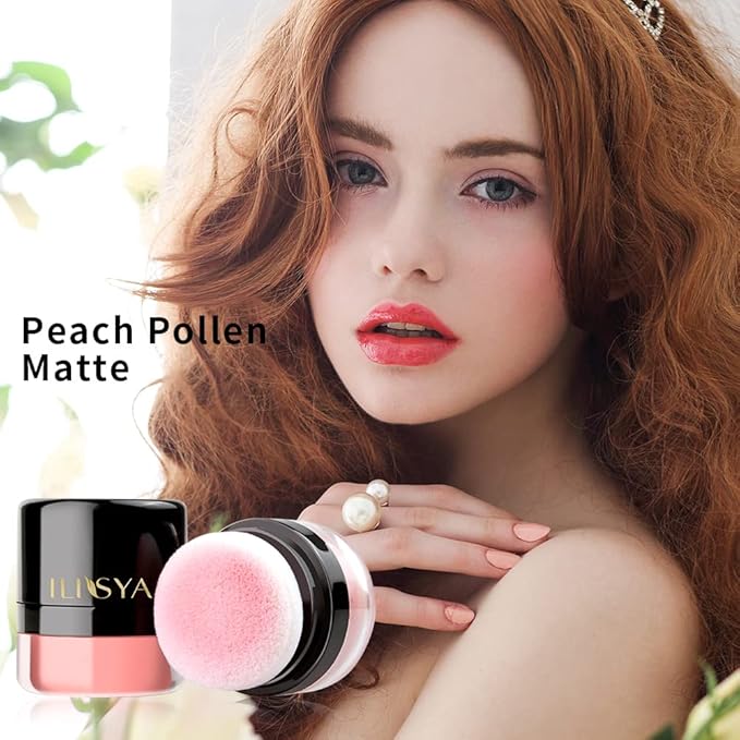 ROUSE Face Blush Powder Makeup Soft Mushroom Blush (Peach Pollen)