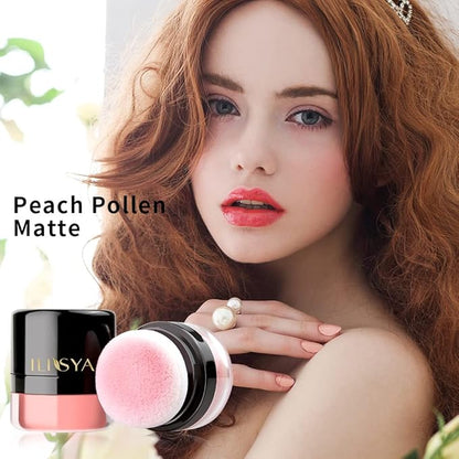 ROUSE Face Blush Powder Makeup Soft Mushroom Blush (Peach Pollen)