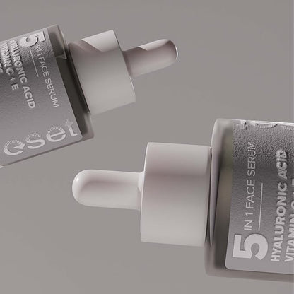 Klara Cosmetics Reset 5 in 1 Face Serum - Vitamin C Face Serum with Bakuchiol, Peptides and Niacinamide - Hyaluronic Acid Serum for Face - 1 oz