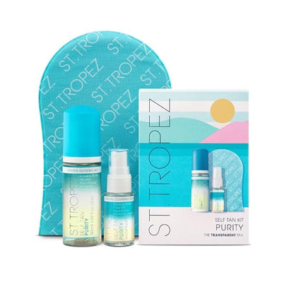 St.Tropez Self Tan Purity Mini Kit, 100% Clean Water Tanning Mousse and Face Mist, Vegan-Friendly with Tropical Scent, Natural Golden Self Tanner