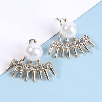 Punk Spike Ear Jacket Earrings Gold