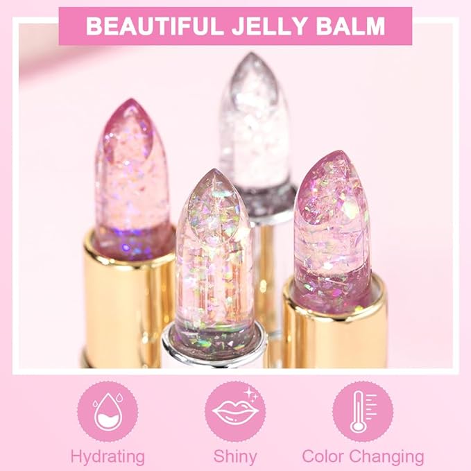 BINGBRUSH Clear Crystal Color Changing PH Lipstick,Rich in Vitamin E for All-Day Moisture,Gold Foil Long Lasting Moisturizer Waterproof Discoloration (03#)