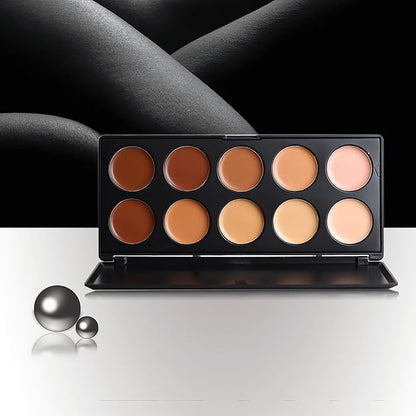 10 Shade Creamy Concealer Kit with Makeup Brush