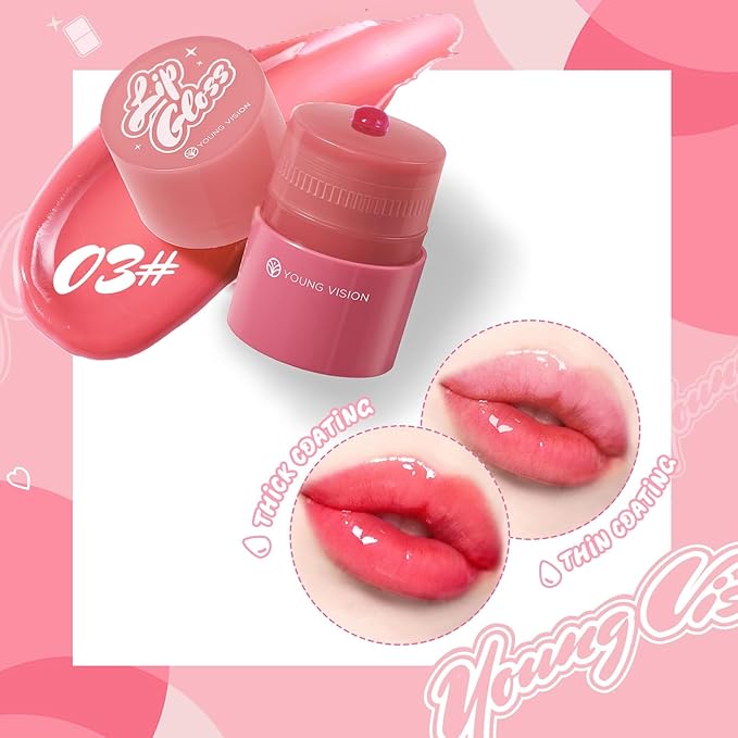 Tinted Lip Balm, Twist Dispenser Hydrating Lip Gloss, Lightweight, Shiny Melting Lip Gloss, Comfortable, Non-Sticky, Lip Mask Friendly(03#)