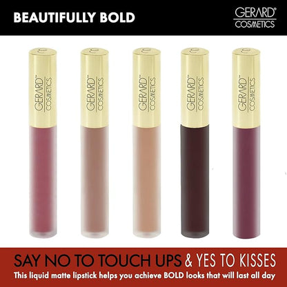 Gerard Cosmetics HydraMatte Liquid Lipstick Cher | Mauve Lipstick with Matte Finish | Long Lasting and Non-Drying | Super Pigmented Fully Opaque Lip Color