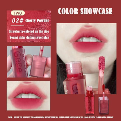 Smooth Luster Lip Glaze, Lightweight Moisturizing,High Impact Lip Color, Full Coverage Lip Makeup, Long Lasting Waterproof Moisturizer Lip Glaze (Cherry Powder)