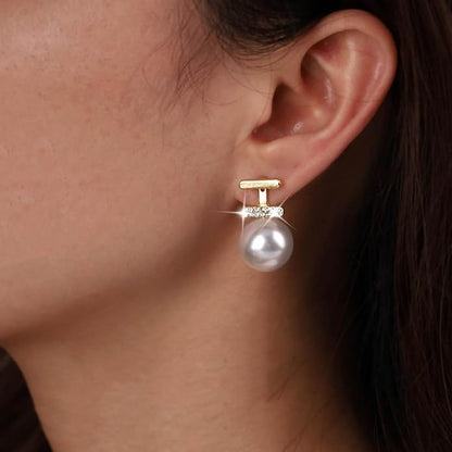 Vintage Crystal Pearl Drop Earrings Pearl