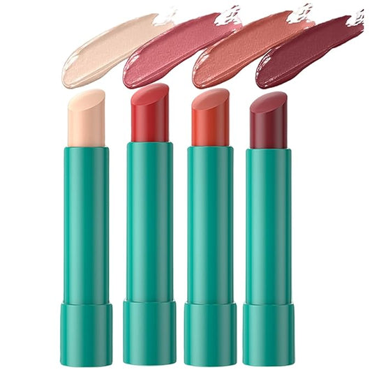 4Pcs Lip Tint Hydrating,Natural Ingredients Watery Lip Gloss,Hydrating Tinted Lip Balm, Long-lasting Powerful Moisturizing Lipstick for Women and Girls (4Pcs, A)