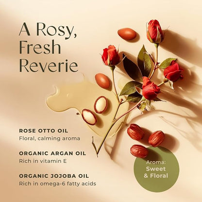 Gya Labs Rose Massage Oils for Date Nights - 6.76 Fl Oz - Rejuvenating Aromatherapy Body Massage Oil for Men & Women - Crafted with Jojoba, Argan, Sunflower, Sweet Almond & Rose Otto