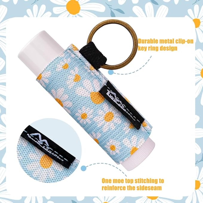 WK IEASON 8PCS Lip Balm Holder Keychain Bulk Gloss