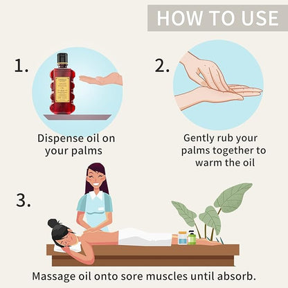 Ginger Massage Oil for Relaxing Muscles Massage Oil for Massage Body Oil for Skin Moisturizing for Men and Women 8.8 oz