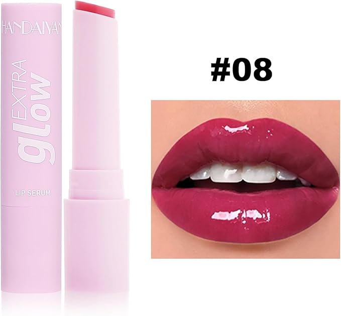 3 Pcs/Set Plumping Lip Gloss Stick, Glass Shine Lipstick Super Moisturizing Lip Color Hydrating Glossy Tinted Balm, Plumps/ Nourishes Lips, Non-Sticky High Shine Smooth Lip Color Balm (Color 04 05 08)