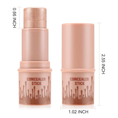 Cream Highlighter Stick, Shimmer Brightener Makeup Stick, Blendable for Women