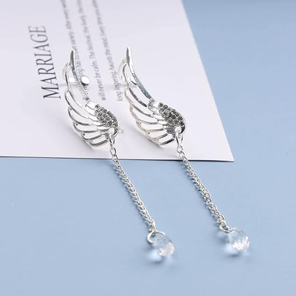Boho Rhinestone Wing Ear Climbers Earrings