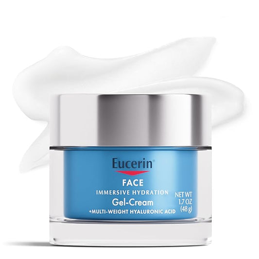 Eucerin Face Immersive Hydration Gel Cream with Hyaluronic Acid, Skin Care Gifts for Mom, Ultra-Lightweight Face Moisturizer Smooths Fine Lines and Wrinkles, 1.7 Oz Jar