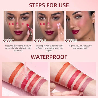 5Pcs Soft Liquid Blush Makeup, Beauty Blush Makeup for Cheek