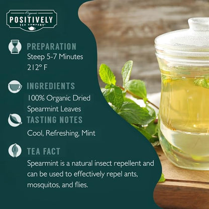 Organic Positively Tea Company, Spearmint Leaf Herbal Tea, Loose Leaf, 16 Ounce