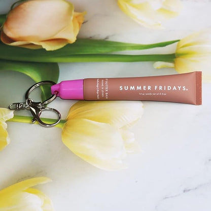 PIAOLGYI Keychain Cap for Summer Fridays,Lip Balm,Pink(ONLY