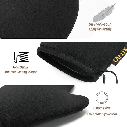 Self Tanning Mitt Applicator - EVYTTA 3 Set Self Tanner Mitt Applicator with Tanning Glove for Self Tan, Back Applicator, Mini Tanning Mitts Self Tanner Mit, Self Tan Mitt Applicator, Self Tan Mit
